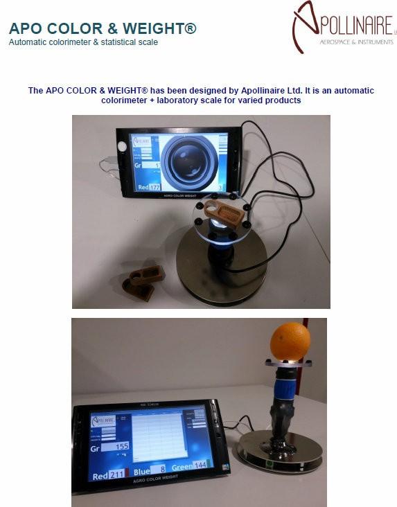 Agro Weight&Color®, a complete touchscreen colorimeter combined with an automatic weight recorder