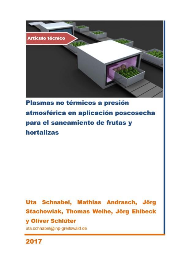 Plasmas no térmicos a presión atmosférica en aplicación poscosecha para el saneamiento de frutas y hortalizas