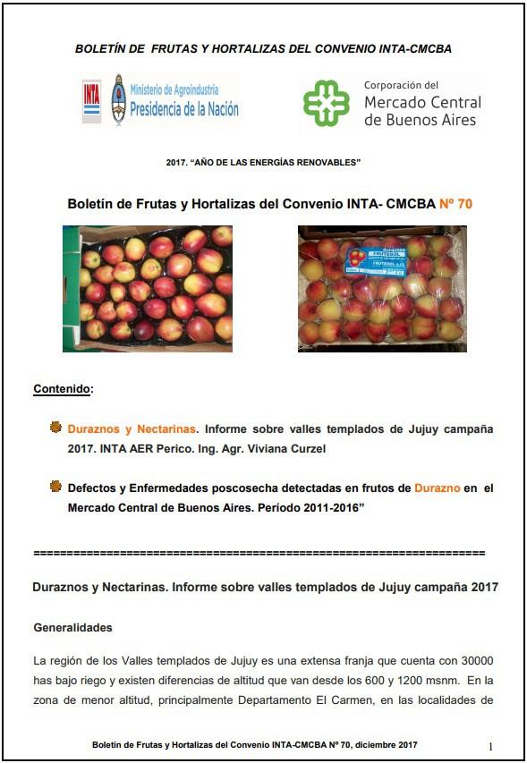 Boletines de Frutas y Hortalizas del Convenio INTA-CMCBA