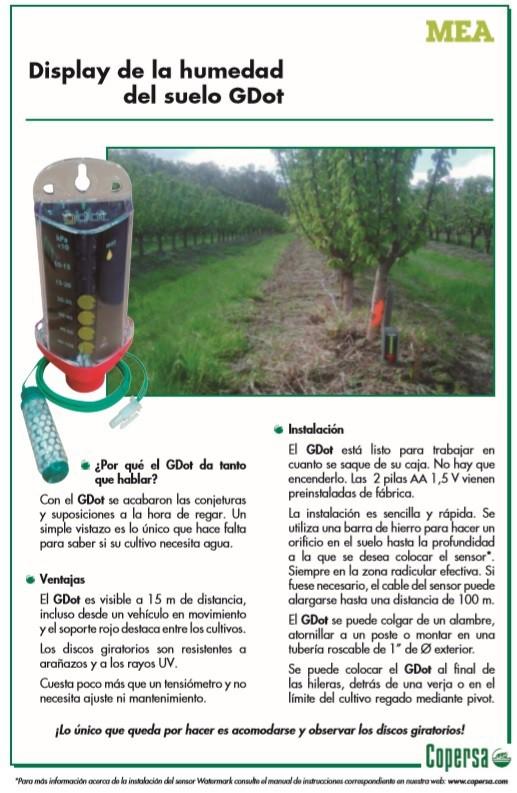 Display de la humedad del suelo GDot