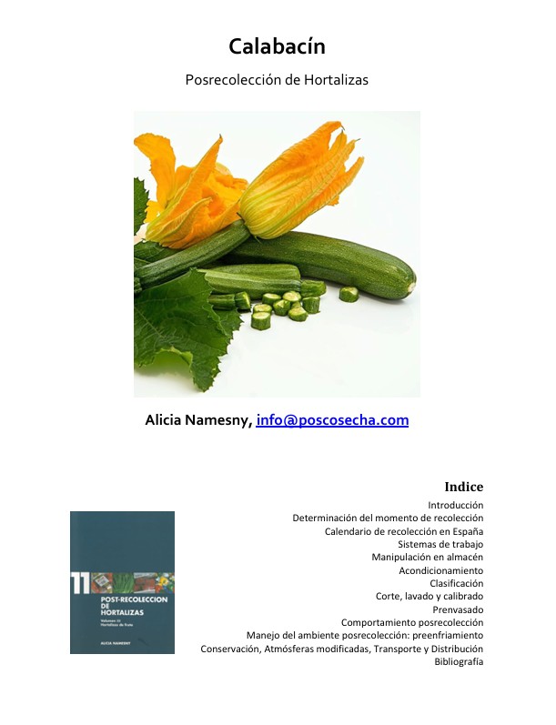 Calabacín. Posrecolección de Hortalizas