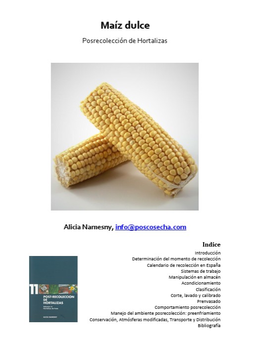 Maiz Dulce. Posrecolección de Hortalizas
