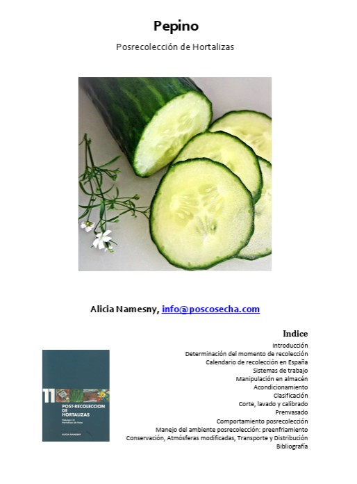 Pepino. Posrecolección de Hortalizas